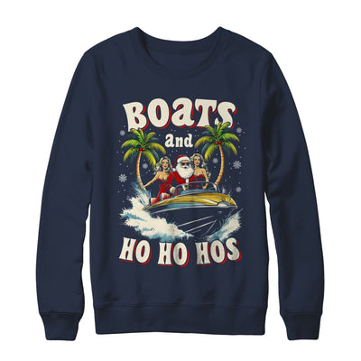 Christmas Funny Santa Boats And Ho Ho Hos Boat Captain Men Shirt & Sweatshirt | teecentury