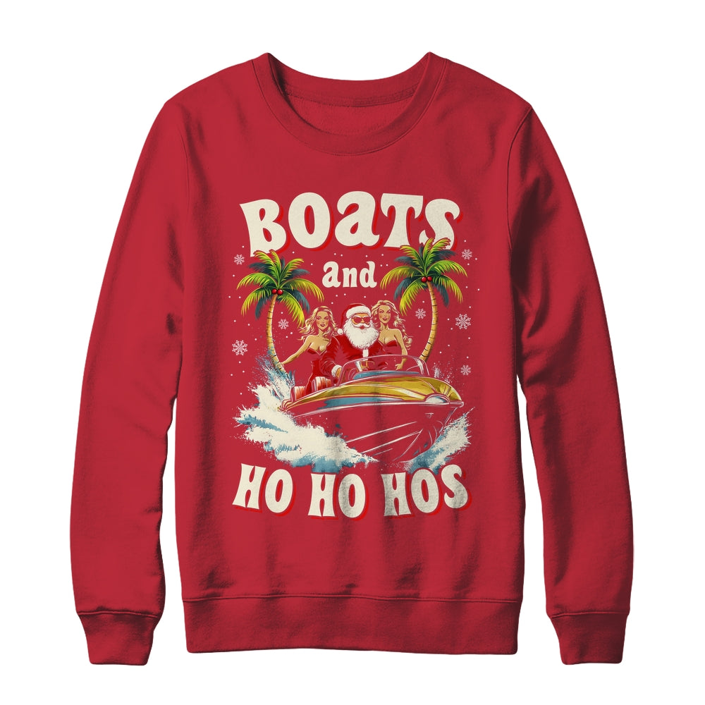 Christmas Funny Santa Boats And Ho Ho Hos Boat Captain Men Shirt & Sweatshirt | teecentury