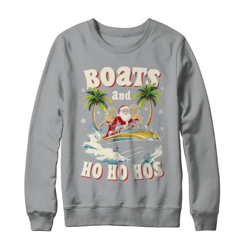Christmas Funny Santa Boats And Ho Ho Hos Boat Captain Men Shirt & Sweatshirt | teecentury