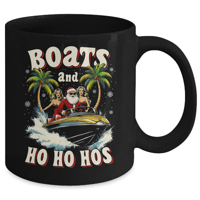 Christmas Funny Santa Boats And Ho Ho Hos Boat Captain Men Mug | teecentury