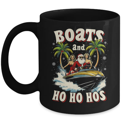 Christmas Funny Santa Boats And Ho Ho Hos Boat Captain Men Mug | teecentury