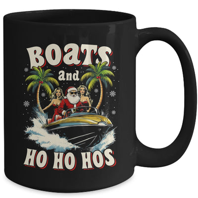 Christmas Funny Santa Boats And Ho Ho Hos Boat Captain Men Mug | teecentury