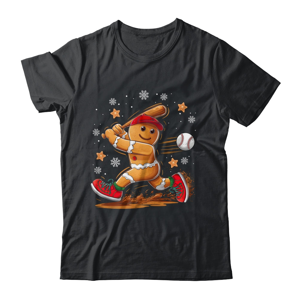 Christmas Gingerbread Man Sports Player Funny Baseball Xmas Shirt & Sweatshirt | teecentury
