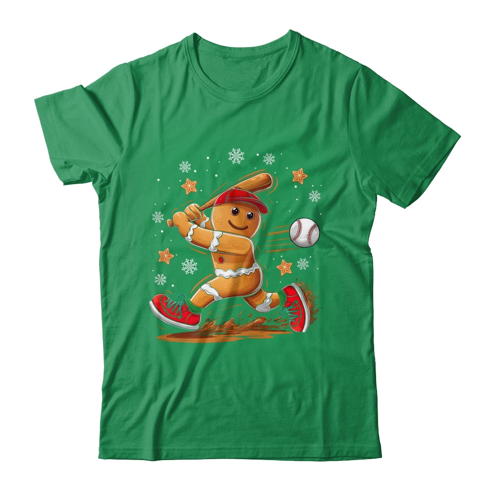 Christmas Gingerbread Man Sports Player Funny Baseball Xmas Shirt & Sweatshirt | teecentury