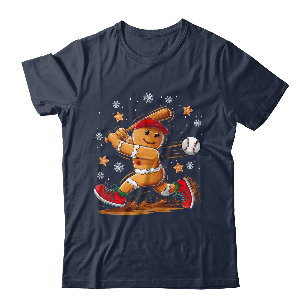 Christmas Gingerbread Man Sports Player Funny Baseball Xmas Shirt & Sweatshirt | teecentury
