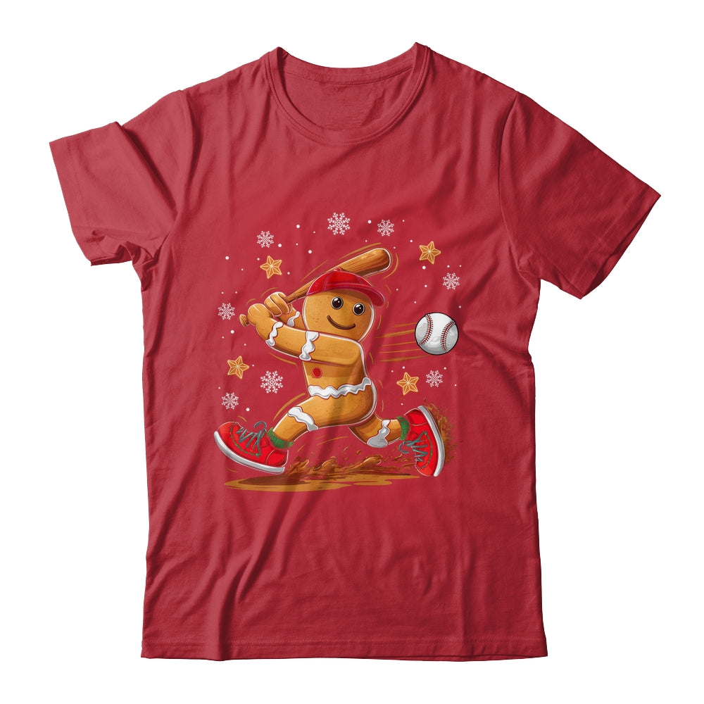 Christmas Gingerbread Man Sports Player Funny Baseball Xmas Shirt & Sweatshirt | teecentury