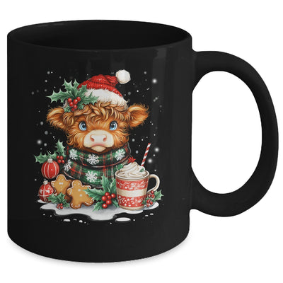 Christmas Highland Cow Cute Cow Lover Santa Hat Xmas Women Mug | teecentury