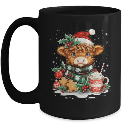 Christmas Highland Cow Cute Cow Lover Santa Hat Xmas Women Mug | teecentury