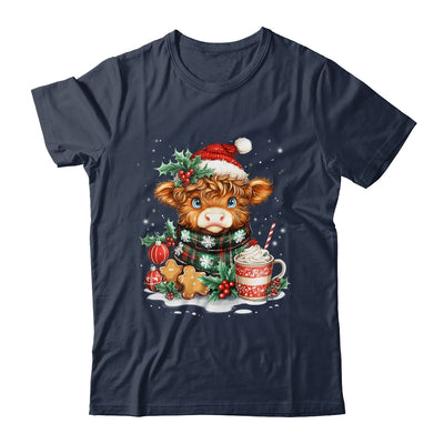 Christmas Highland Cow Cute Cow Lover Santa Hat Xmas Women Shirt & Sweatshirt | teecentury