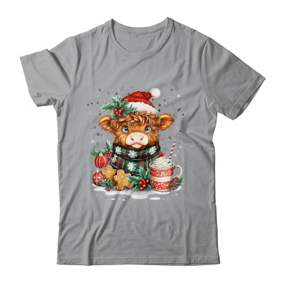 Christmas Highland Cow Cute Cow Lover Santa Hat Xmas Women Shirt & Sweatshirt | teecentury