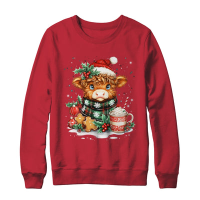 Christmas Highland Cow Cute Cow Lover Santa Hat Xmas Women Shirt & Sweatshirt | teecentury