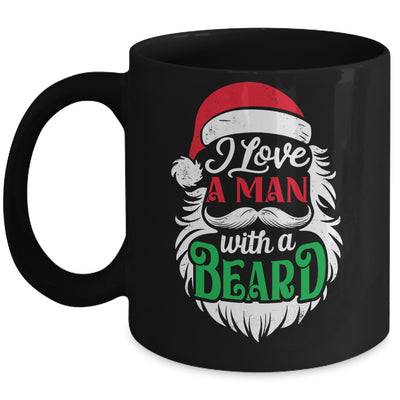 Christmas I Love A Man With A Beard Funny Santa Claus Mug | teecentury