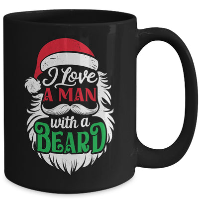 Christmas I Love A Man With A Beard Funny Santa Claus Mug | teecentury