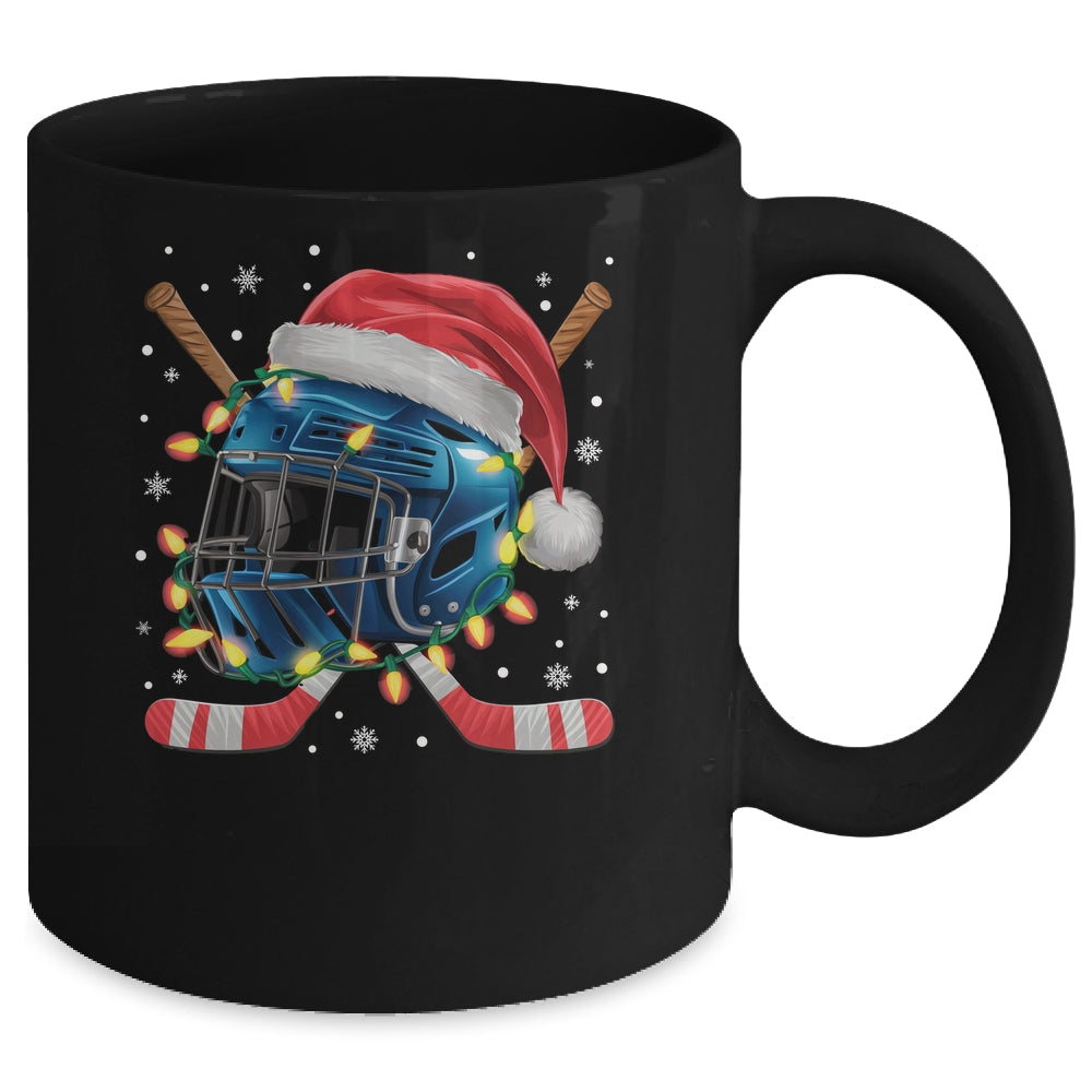 Christmas Ice Hockey Helmet Santa Xmas Men Boys Kids Teen Mug | teecentury