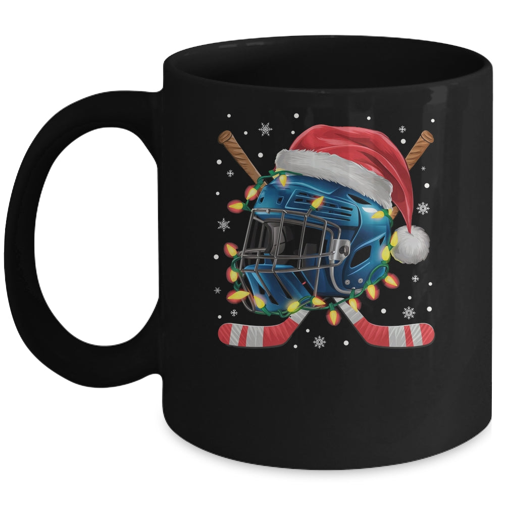Christmas Ice Hockey Helmet Santa Xmas Men Boys Kids Teen Mug | teecentury