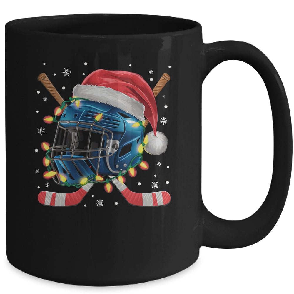 Christmas Ice Hockey Helmet Santa Xmas Men Boys Kids Teen Mug | teecentury