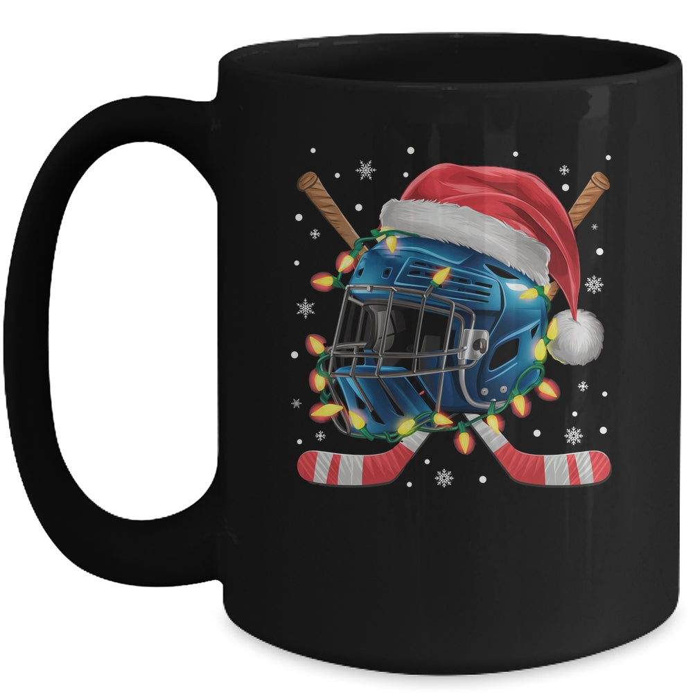Christmas Ice Hockey Helmet Santa Xmas Men Boys Kids Teen Mug | teecentury