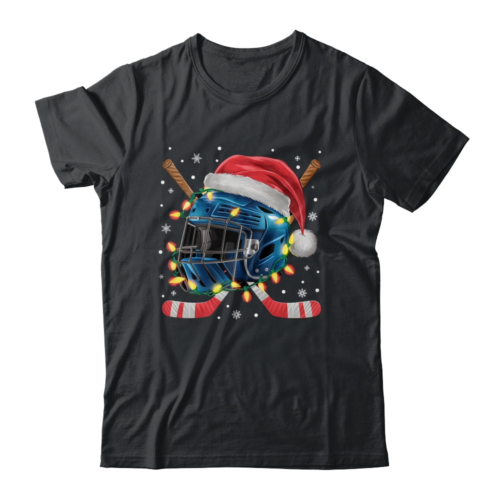 Christmas Ice Hockey Helmet Santa Xmas Men Boys Kids Teen Shirt & Sweatshirt | teecentury