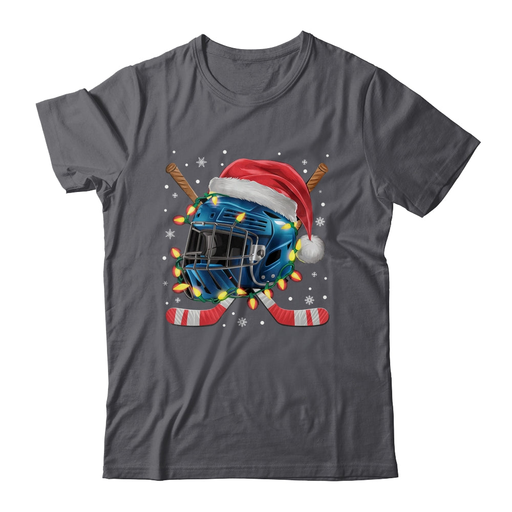 Christmas Ice Hockey Helmet Santa Xmas Men Boys Kids Teen Shirt & Sweatshirt | teecentury