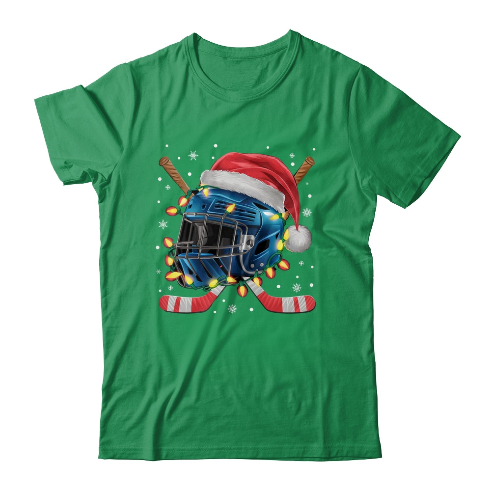 Christmas Ice Hockey Helmet Santa Xmas Men Boys Kids Teen Shirt & Sweatshirt | teecentury