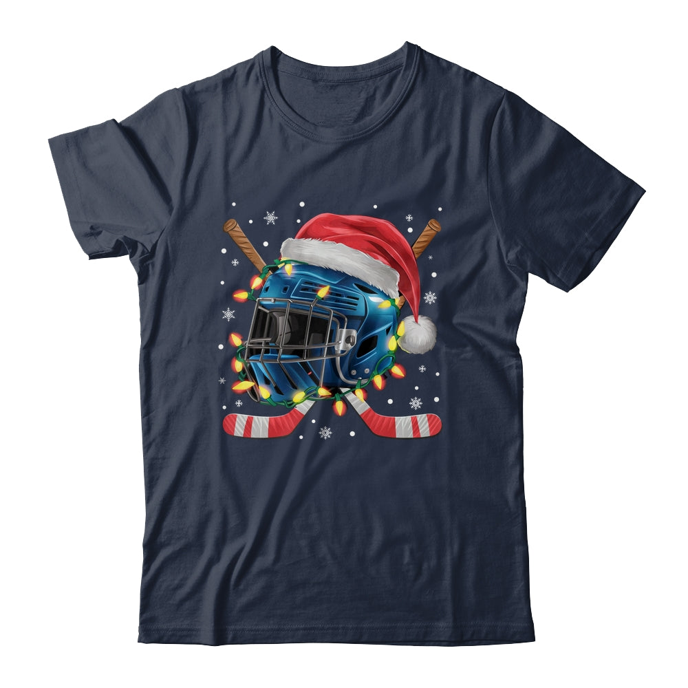 Christmas Ice Hockey Helmet Santa Xmas Men Boys Kids Teen Shirt & Sweatshirt | teecentury