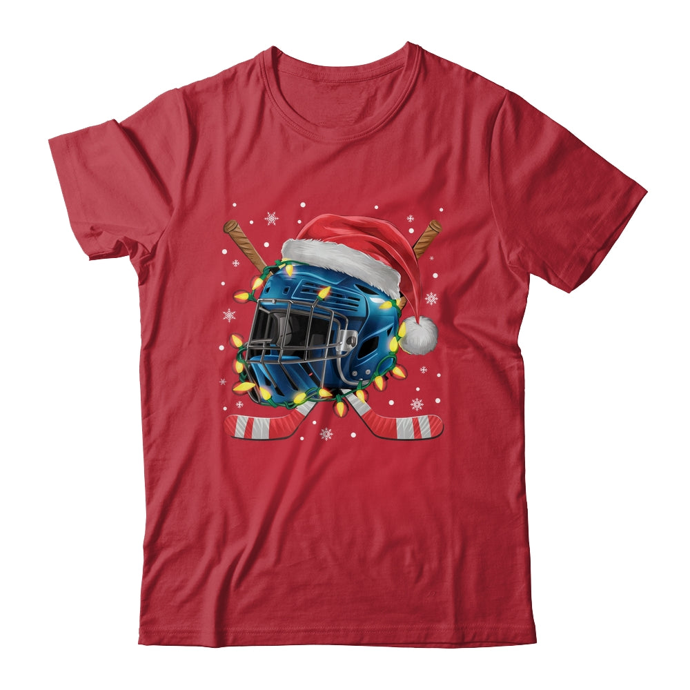 Christmas Ice Hockey Helmet Santa Xmas Men Boys Kids Teen Shirt & Sweatshirt | teecentury