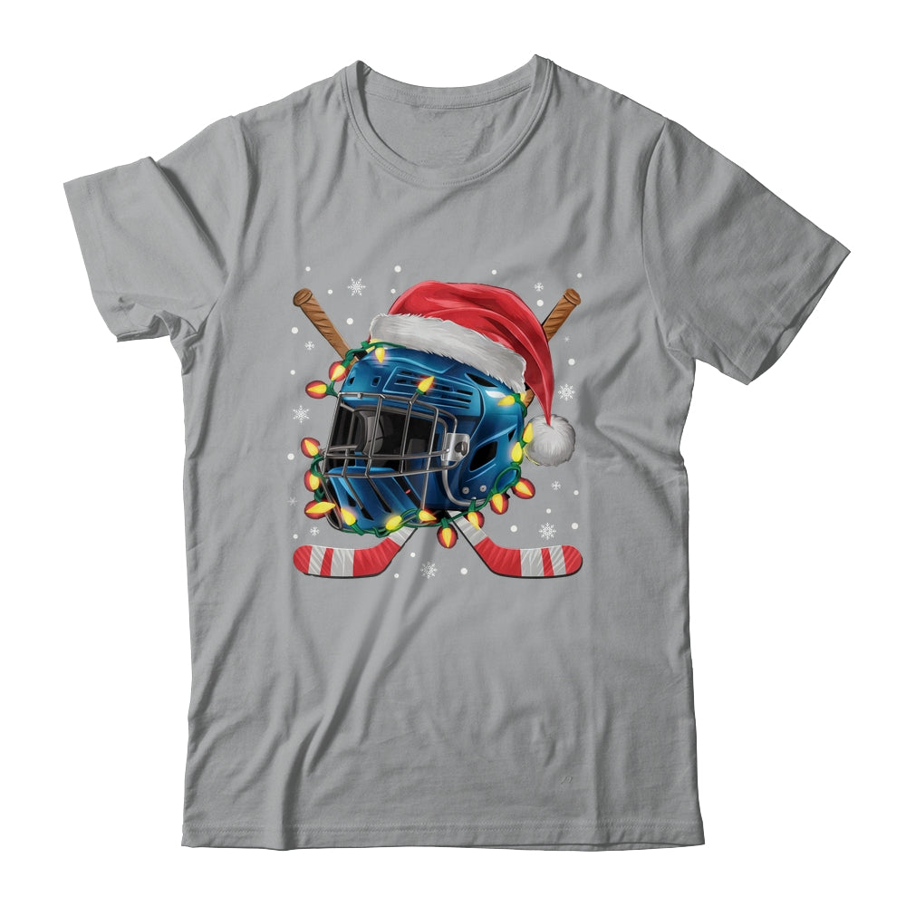 Christmas Ice Hockey Helmet Santa Xmas Men Boys Kids Teen Shirt & Sweatshirt | teecentury