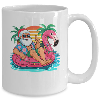 Christmas In July Boys Girls Kids Santa Flamingo Summer Xmas Mug | teecentury