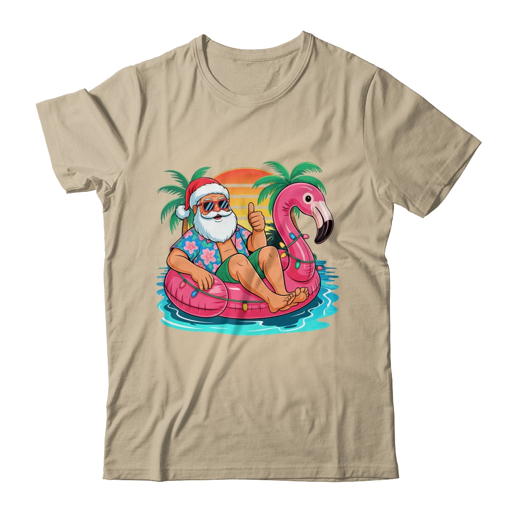 Christmas In July Boys Girls Kids Santa Flamingo Summer Xmas Shirt & Tank Top | teecentury