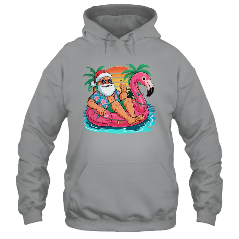 Christmas In July Boys Girls Kids Santa Flamingo Summer Xmas Shirt & Tank Top | teecentury