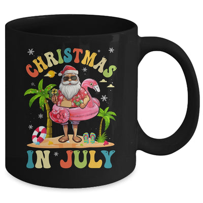 Christmas In July Funny Santa Summer Beach Vacation Mug | teecentury