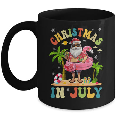 Christmas In July Funny Santa Summer Beach Vacation Mug | teecentury