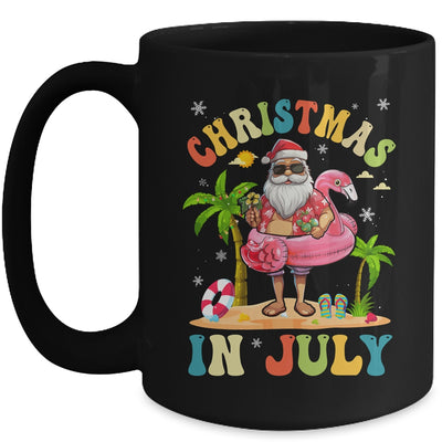 Christmas In July Funny Santa Summer Beach Vacation Mug | teecentury