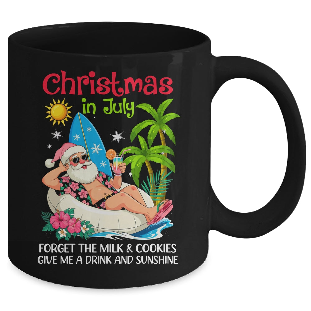 Christmas In July Palm Tree Beach Hawaii Summer Santa Mens Mug | teecentury