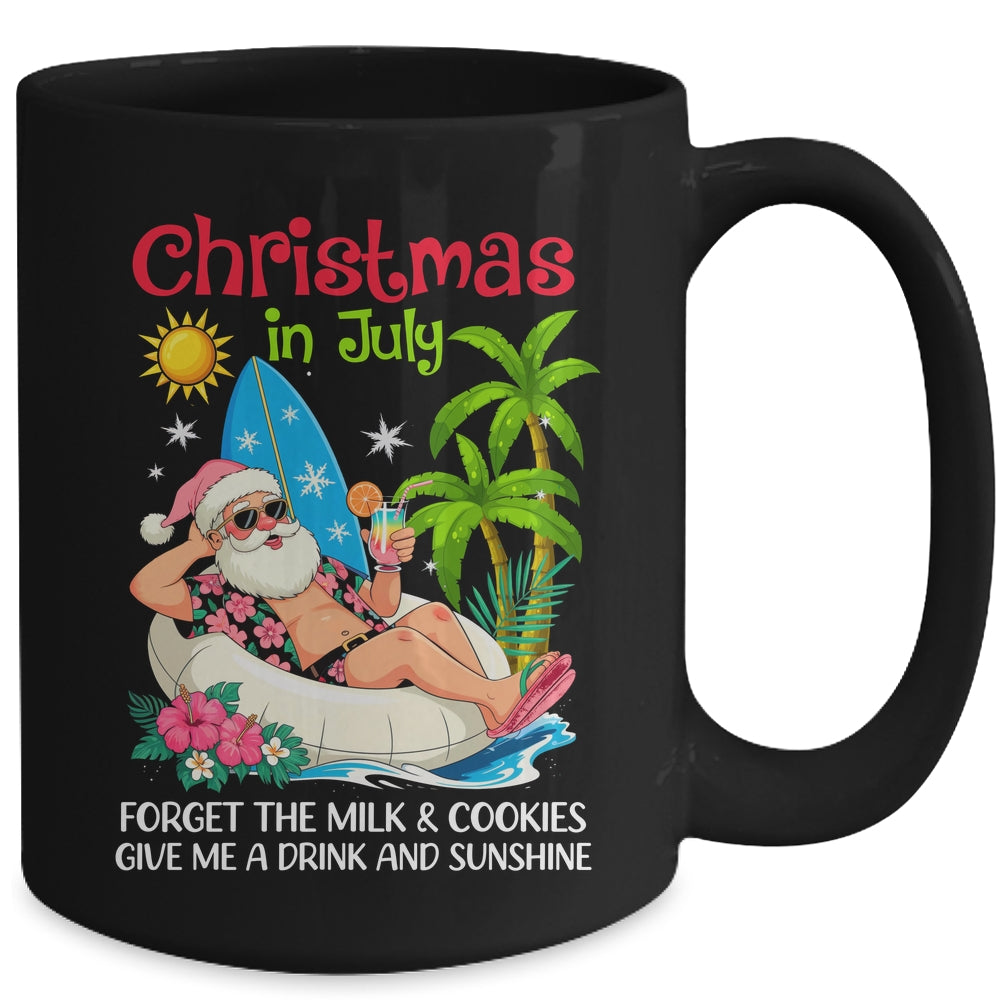 Christmas In July Palm Tree Beach Hawaii Summer Santa Mens Mug | teecentury