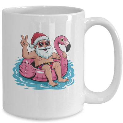 Christmas In July Santa Flamingo Summer Xmas Boys Kids Mug | teecentury