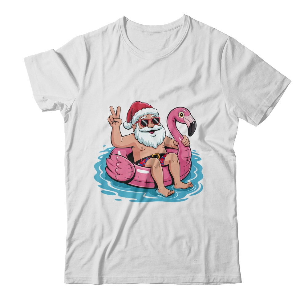 Christmas In July Santa Flamingo Summer Xmas Boys Kids Shirt & Tank Top | teecentury