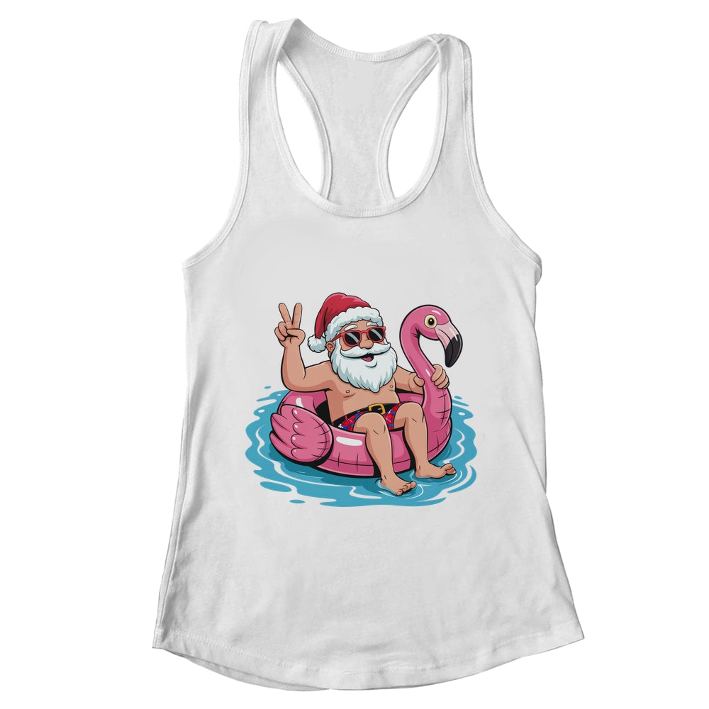 Christmas In July Santa Flamingo Summer Xmas Boys Kids Shirt & Tank Top | teecentury