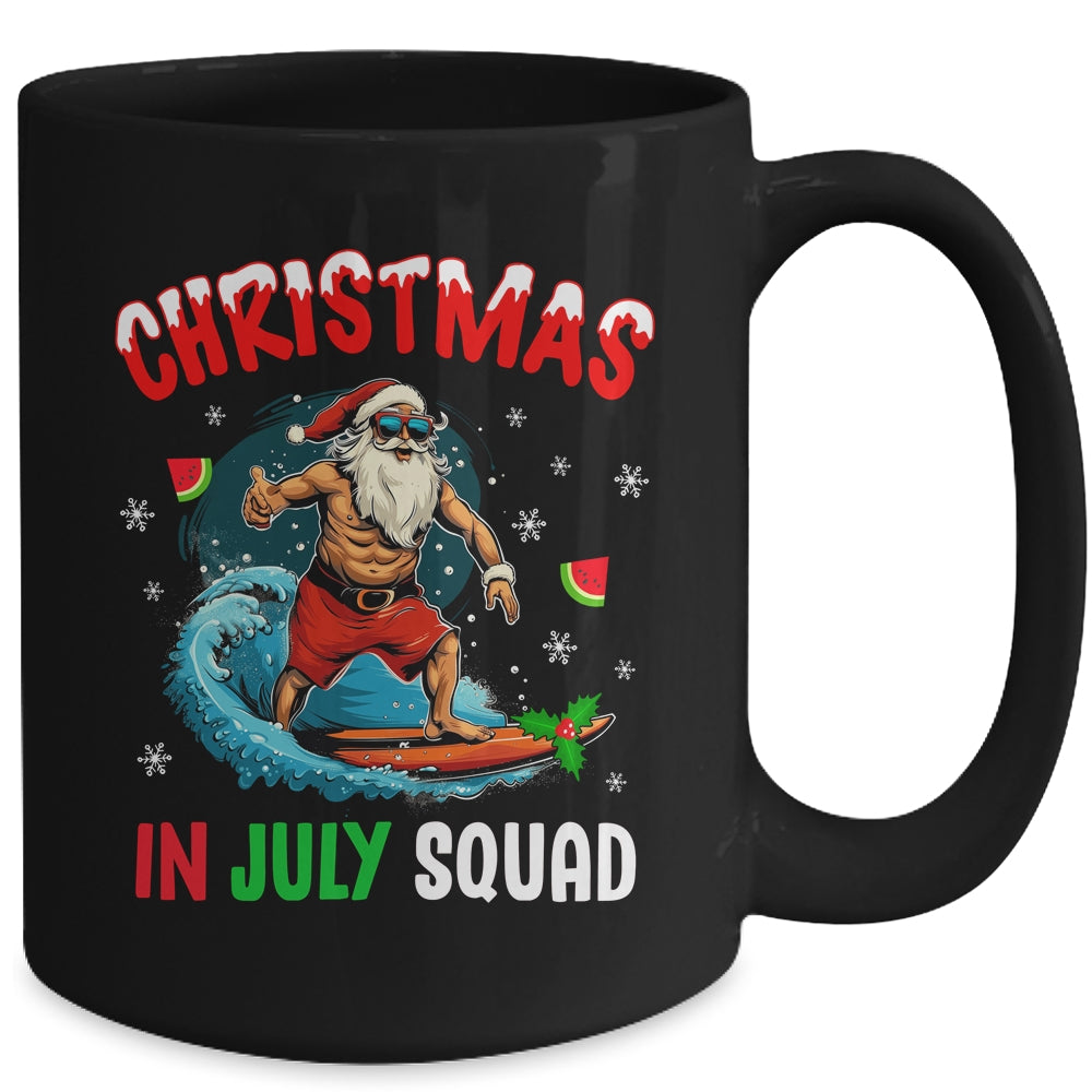 Christmas In July Summer Santa Claus Beach Hawaii Surf Mug | teecentury