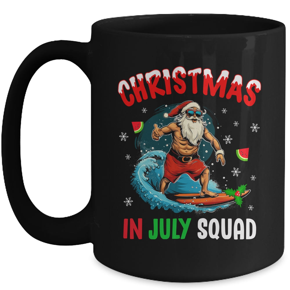Christmas In July Summer Santa Claus Beach Hawaii Surf Mug | teecentury