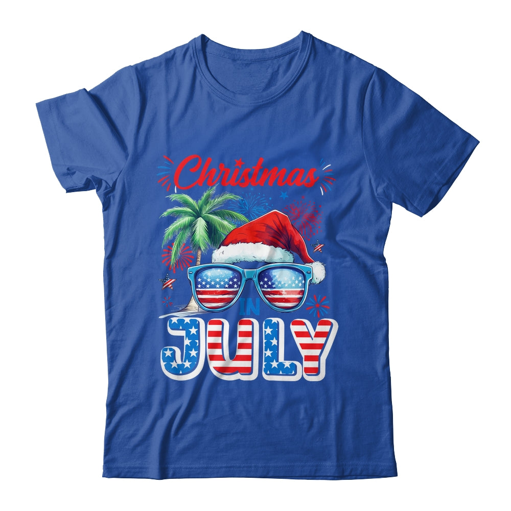Christmas In July Summer Vacation Hawaii Santa USA Flag Men Shirt & Tank Top | teecentury