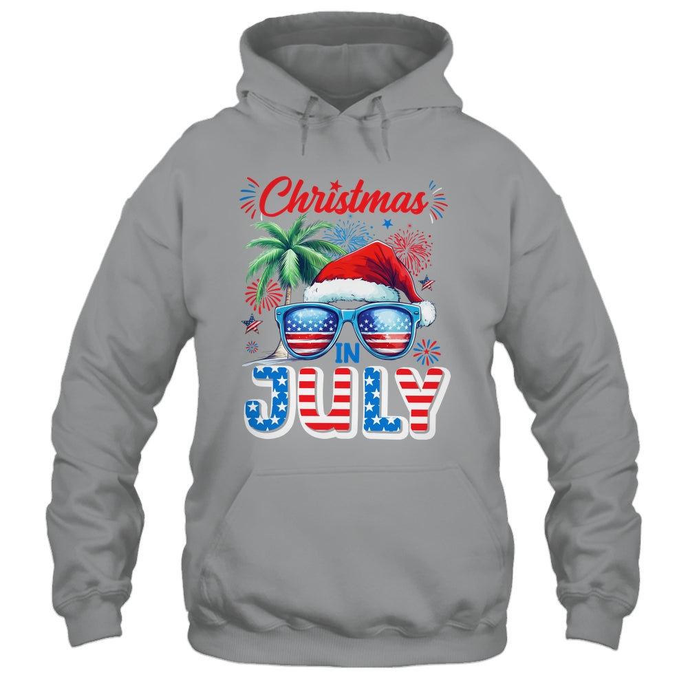 Christmas In July Summer Vacation Hawaii Santa USA Flag Men Shirt & Tank Top | teecentury