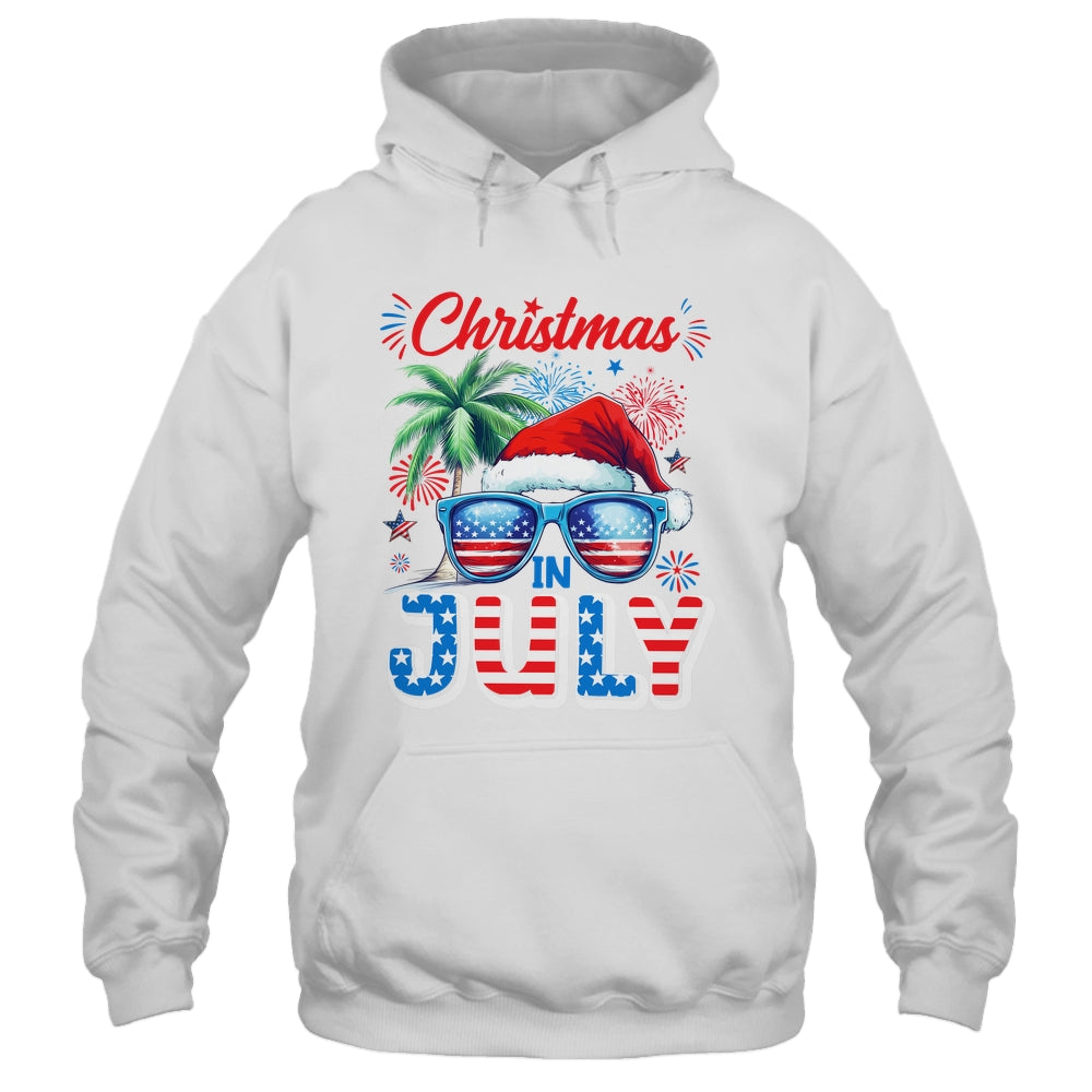 Christmas In July Summer Vacation Hawaii Santa USA Flag Men Shirt & Tank Top | teecentury