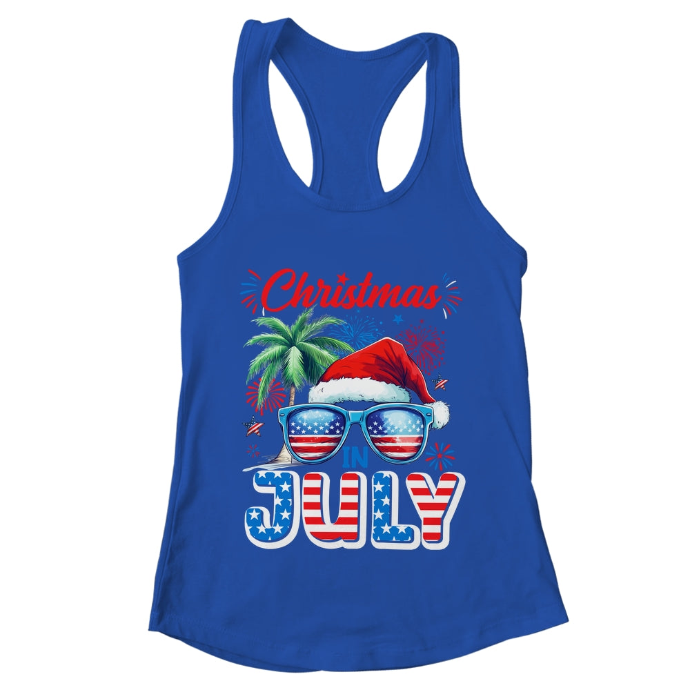 Christmas In July Summer Vacation Hawaii Santa USA Flag Men Shirt & Tank Top | teecentury