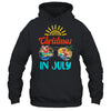 Christmas In July Sunglasses Santa Flamingo Summer Vacation Shirt & Tank Top | teecentury