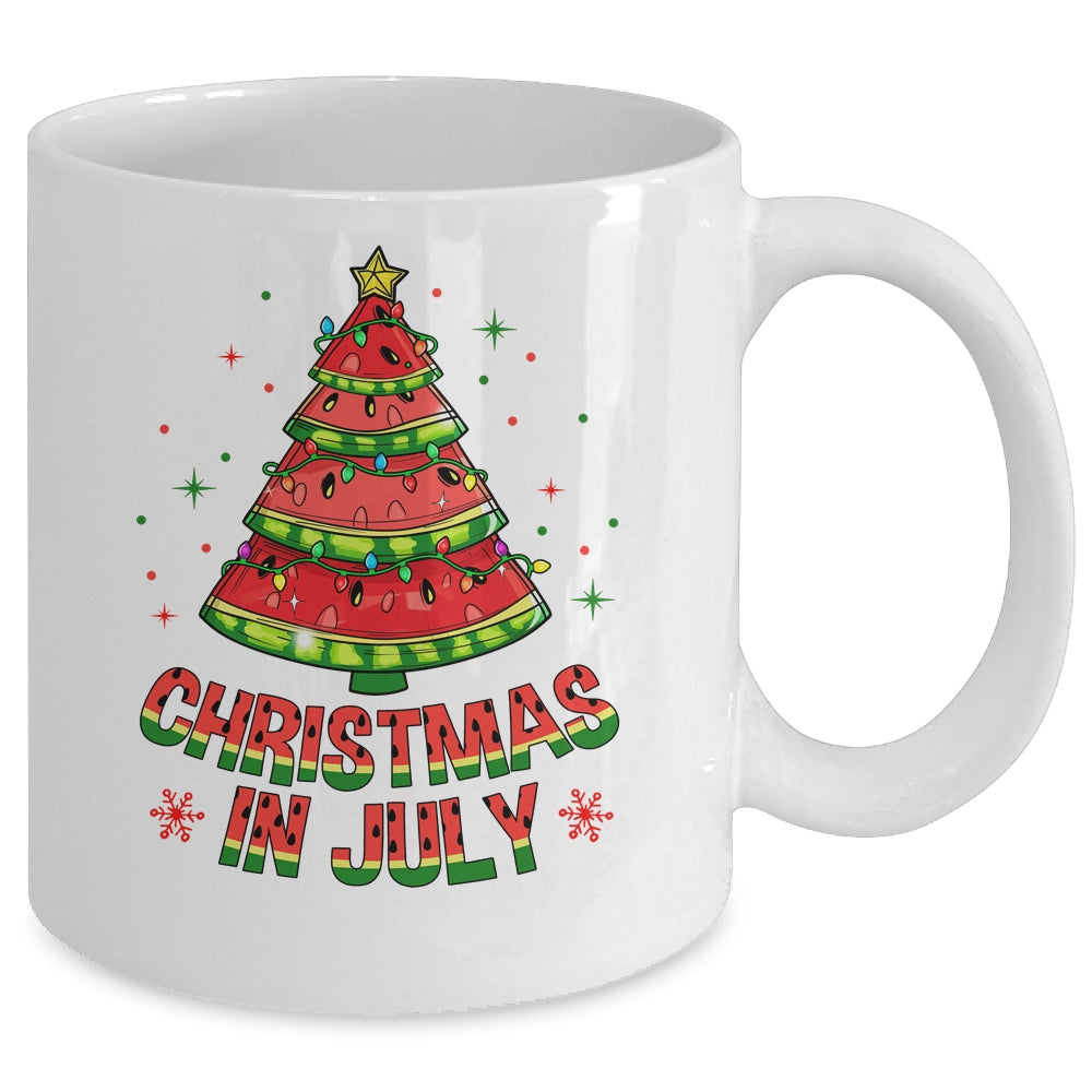 Christmas In July Watermelon Tree Summer Mens Womens Kids Mug | teecentury
