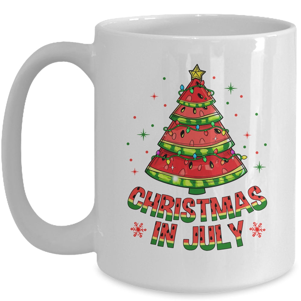 Christmas In July Watermelon Tree Summer Mens Womens Kids Mug | teecentury