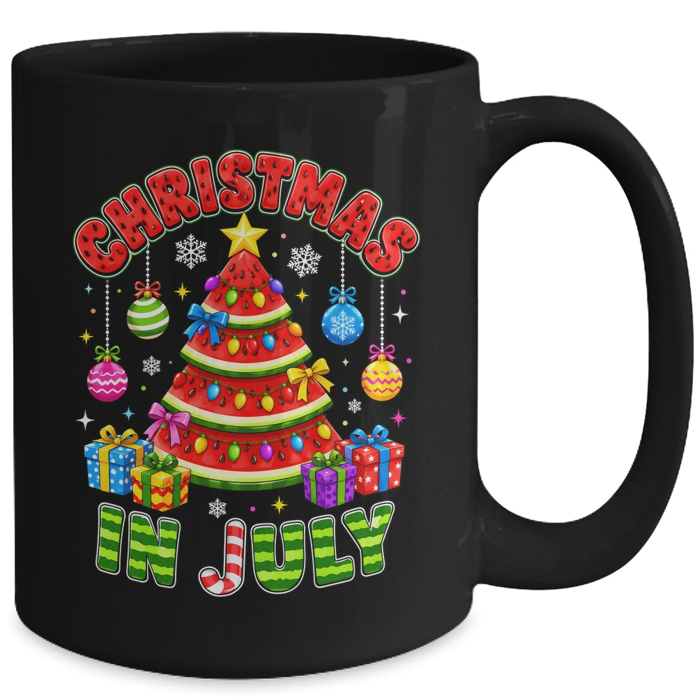 Christmas In July Watermelon Xmas Tree Summer Men Women Kids Mug | teecentury