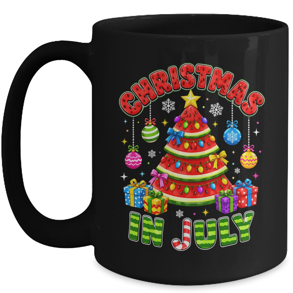 Christmas In July Watermelon Xmas Tree Summer Men Women Kids Mug | teecentury
