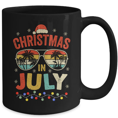 Christmas In July With Vintage Sunglasses For Summer Xmas Mug | teecentury